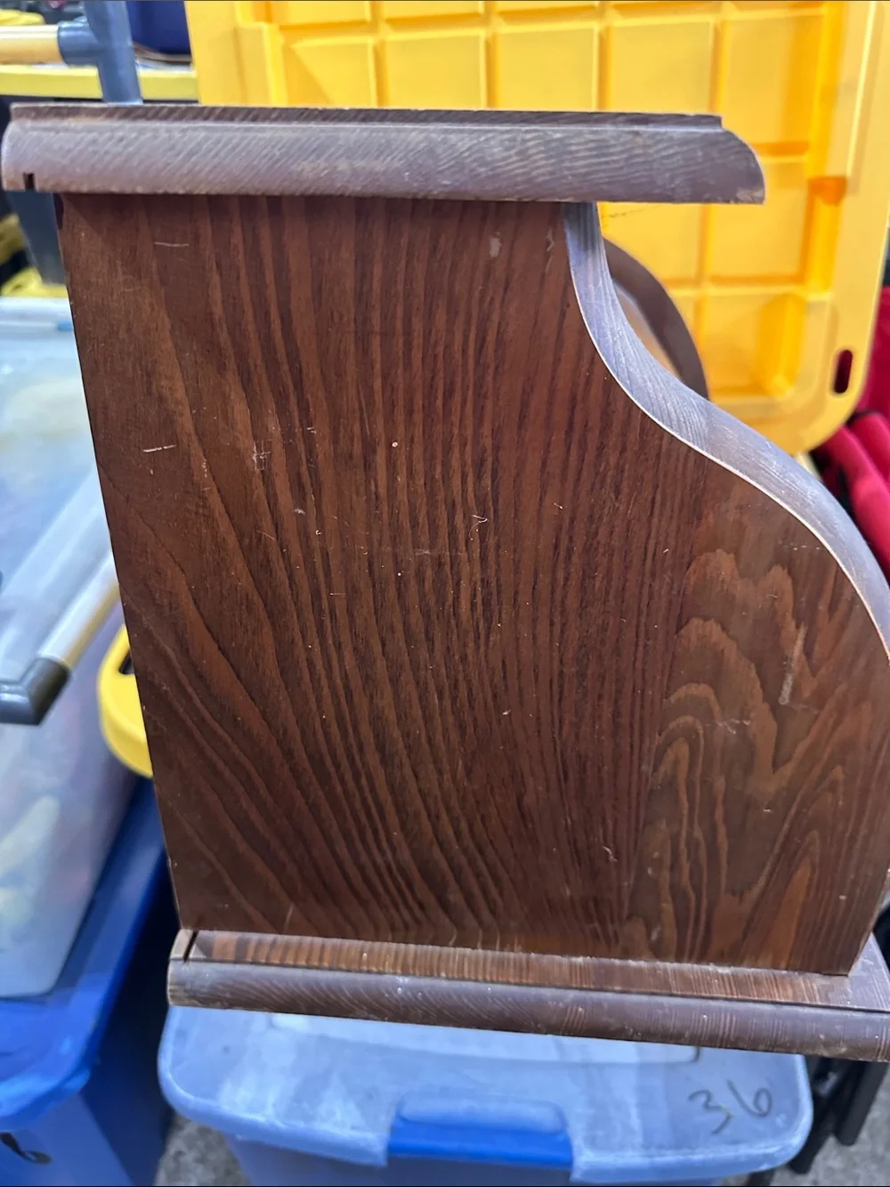 Vintage rare wooden roll top bread box